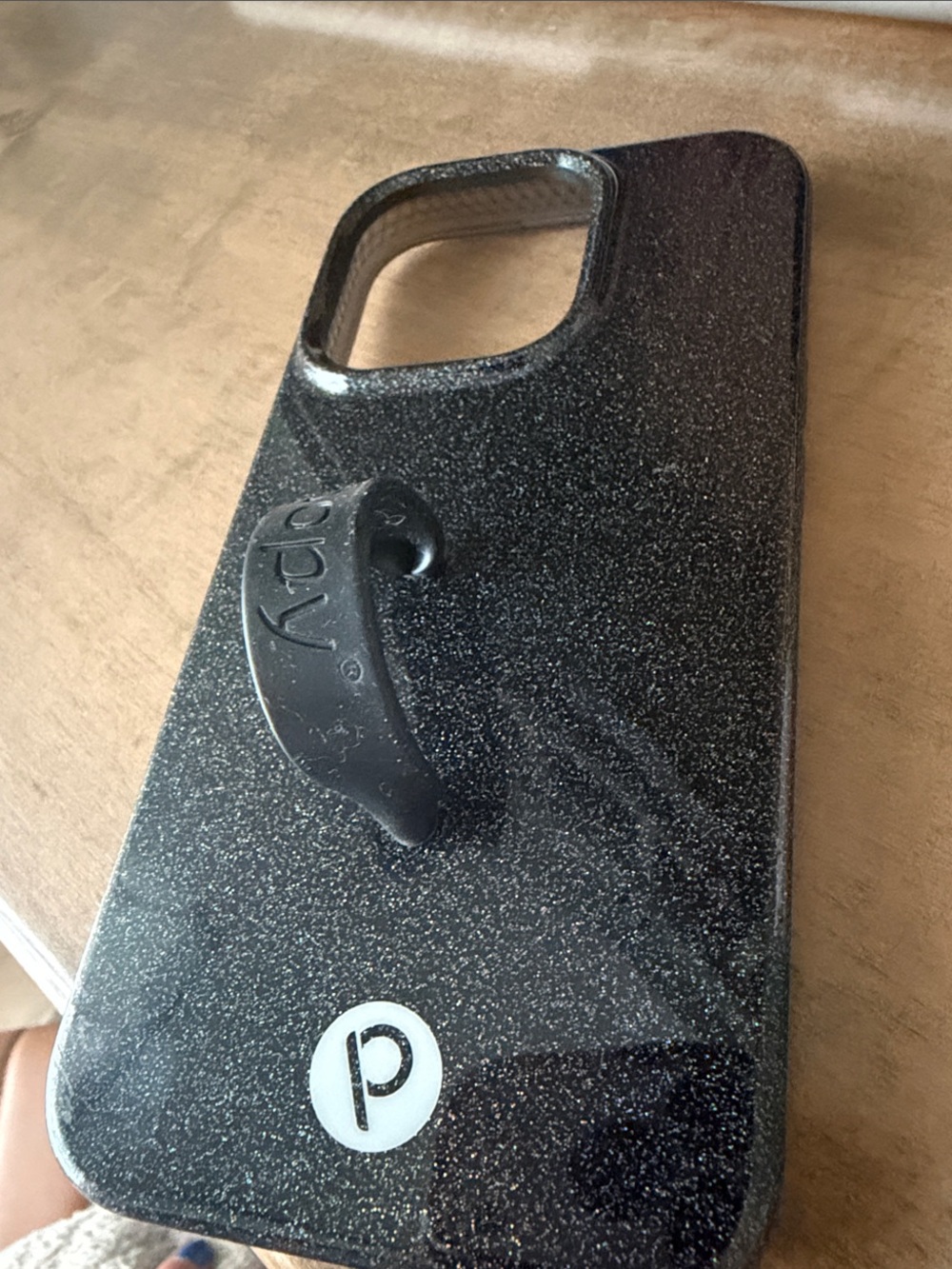 Loopy Case Black Glitter Phone Case with Loopy Strap-14 PRO